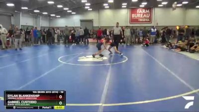 59 lbs Cons. Semi - Dylan Blankenship, Virginia Patriots Wrestling vs Gabriel Custodio, Buena Vista Outlaws