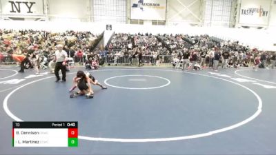 70 lbs Champ. Round 2 - Lincoln Martinez, Crown City Wrestling Club vs Blake Dennison, Deep Roots Wrestling Club