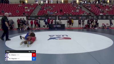 74 kg Cons 8 #1 - Elijah Cleary, Titan Mercury Wrestling Club vs Bryce Hepner, Ohio RTC / TMWC