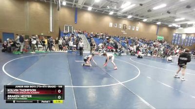 108 lbs Quarterfinal - Kolvin Thompson, Sanderson Wrestling Academy vs Braken Hester, Box Elder Stingers