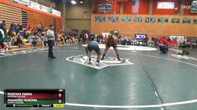 285 lbs Cons. Round 1 - Mahamed Mukoma, Shasta College vs Mustafa Farha, Palomar College