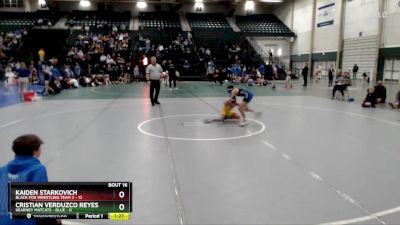 77 lbs Cross Bracket (8 Team) - Cristian Verduzco Reyes, Kearney Matcats - Blue vs Kaiden Starkovich, Black Fox Wrestling Team 2