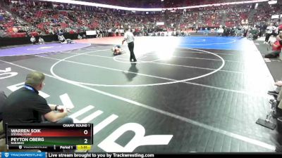 D1-120 lbs Champ. Round 1 - Peyton Oberg, Baraboo vs Warren Soik, Stevens Point