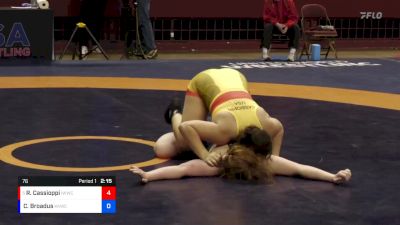 76 lbs Cons. Round 3 - Rose Cassioppi, Iowa Womens Wrestling Club vs Cara Broadus, KT Kidz Wrestling Club