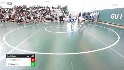 106 lbs Semifinal - Tommy Milligan, Newtown vs Alex Oberc, New Milford