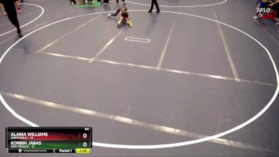 64 lbs Finals (8 Team) - Korbin Jabas, New Prague vs Alaina Williams, Northfield