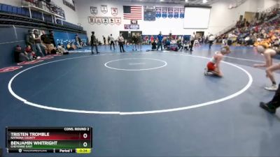 120 lbs Cons. Round 2 - Tristen Tromble, Natrona County vs Benjamin Whitright, Cheyenne East