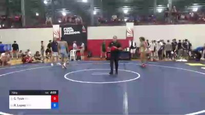 70 kg Round Of 32 - Caleb Tyus, Bulls Wrestling Club vs Rudy Lopez, Northern Colorado Wrestling Club