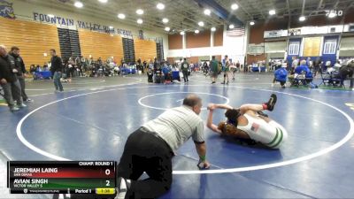 144 lbs Champ. Round 1 - Avian Singh, Victor Valley S vs Jeremiah Laing, San Dimas