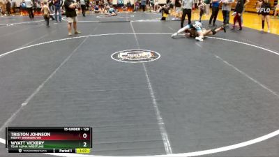 129 lbs Round 3 - Wyatt Vickery, Team Alpha Wrestling vs Triston Johnson, Mighty Warriors Wr