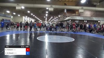 74 kg Cons 64 #1 - Gunner Holland, Osceola High School Wrestling vs Zean Al Obaidi, Burg Training Center