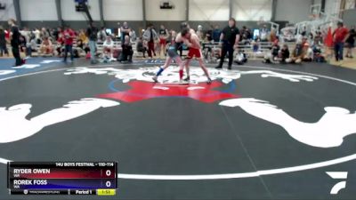 110-114 lbs 1st Place Match - Ryder Owen, WA vs Rorek Foss, WA