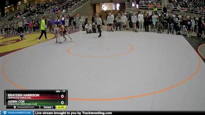 77 lbs Cons. Round 3 - Aiden Cox, Pendleton Wrestling Club vs Brayden Harrison, Hermiston Wrestling