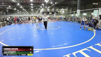 60 lbs Round 3 (6 Team) - Liam Howarth, BELIEVE TO ACHIEVE vs Corinne Switzer, SHENANDOAH VALLEY WC