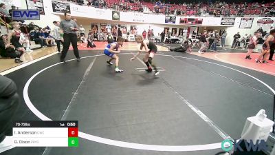 70-73 lbs Quarterfinal - Isaac Anderson, Claremore Wrestling Club vs Greyson Dixon, Pryor Tigers