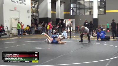 136 lbs Round 1 (16 Team) - Lilliana Banks, Midwest Assassins vs Hayden Bratland, Ankeny Girls Wrestling Club