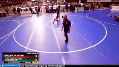 56 lbs Cons. Round 4 - Leonardo Castro, Trojan Jr Wrestling vs Grayson Salindong, California