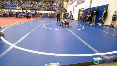 43 lbs Semifinal - DeGann Hall, Pryor Tigers vs Asher Stewart, Vian Wrestling Club