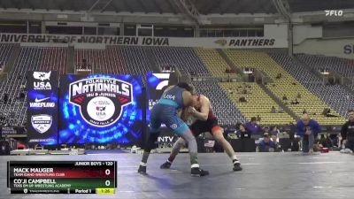 120 lbs 1st Place Match - Mack Mauger, Team Idaho Wrestling Club vs Co`ji Campbell, Toss Em Up Wrestling Academy