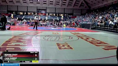 1A-157 lbs Semifinal - Roman Coley, East Laurens vs Cade Parent, St Francis School