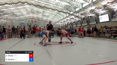 74 kg Consi Of 32 #1 - Kyle Simaz, Cornell University vs Avery Dinardi, The Rock Wrestling Club