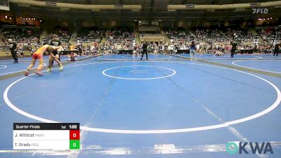 140 lbs Quarterfinal - Jimmie Wildcat, Pawhuska Elks Takedown vs Talon Grady, Piedmont