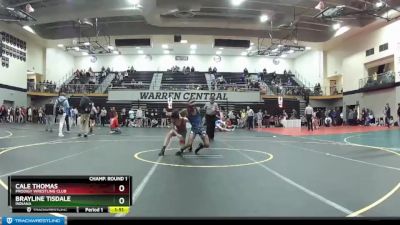 113 lbs Champ. Round 1 - Cale Thomas, Prodigy Wrestling Club vs Brayline Tisdale, Indiana