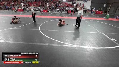 80 lbs Cons. Semi - Gage Franzmeier, Oconto Falls/Abrams vs Paul Cook, Victory School Of Wrestling