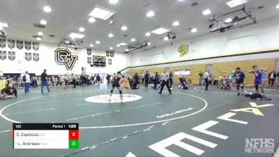 120 lbs Semifinal - Logan Andrews, Moorpark vs Christian Espinoza, Cerritos