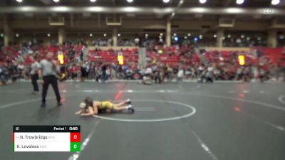 61 lbs Quarterfinal - Nolan Trowbridge, Bobcat Wrestling Club vs Keldon Loveless, Derby Wrestling Club