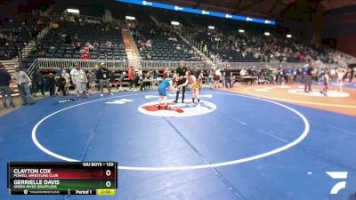 120 lbs Semifinal - Clayton Cox, Powell Wrestling Club vs Gerrielle Davis, Green River Grapplers