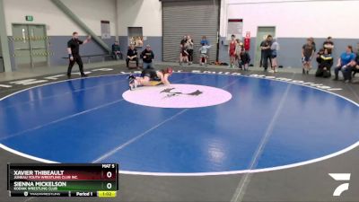 130 lbs Round 2 - Sienna Mickelson, Kodiak Wrestling Club vs Xavier Thibeault, Juneau Youth Wrestling Club Inc.