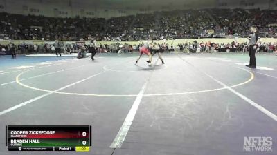 5A-150 lbs Quarterfinal - Braden Hall, Guthrie vs Cooper Zickefoose, Claremore