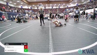 52 lbs Quarterfinal - Frank Petro, Cowboy Wrestling vs Wyatt Lancaster, Norman Grappling Club