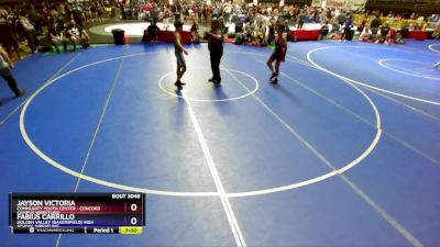 165 lbs Quarterfinal - Jayson Victoria, Community Youth Center - Concord Campus Wrestling vs Fabius Carrillo, Golden Valley (Bakersfield) High School Wrestling