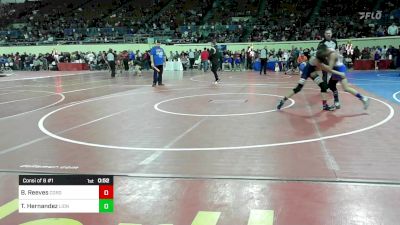 92 lbs Consi Of 8 #1 - Briggs Reeves, Cordell vs Taizen Hernandez, Lions Wrestling Academy