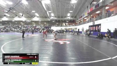 125 lbs Cons. Round 3 - Justin Rodriquez, Hastings (Neb.) vs James Maheras, Arizona Christian University