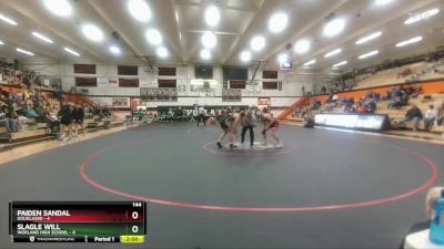 144 lbs Round 1 (6 Team) - Slagle Will, Worland High School vs Paiden Sandal, DouglasSD