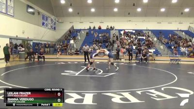 160 lbs Cons. Round 3 - Sianna Verdugo, Cerritos College vs Leilani Frazer, Santa Rosa College