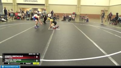 92 lbs Round 2 - Joseph Obstaculo, Unattached vs Triston Mouton, Baylor Wrestling