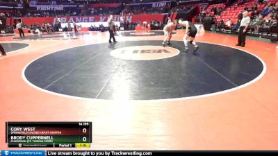 1A 195 lbs Quarterfinal - Cory West, Springfield (Sacred Heart-Griffin) vs Brody Cuppernell, Champaign (St. Thomas More)