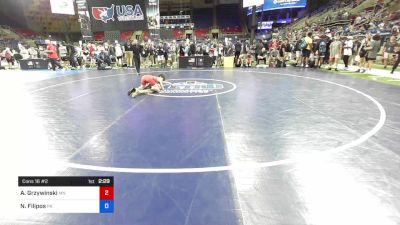 113 lbs Cons 16 #2 - Austin Grzywinski, Minnesota vs Nikos Filipos, Pennsylvania