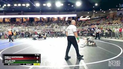 1A 152 lbs Quarterfinal - Pablo Santamaria, Bayshore vs Dylan Fox, Jensen Beach