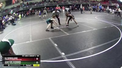 85 lbs Cons. Round 1 - Sawyer Donner, Gretna Youth Wrestling vs Aj Smedlund, Louisville Wrestling Club