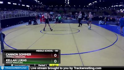 90 lbs Semifinal - Kellan Lukas, Rogue Wrestling vs Cannon Sommer, Triangle Wrestling