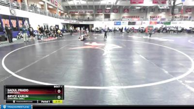 125 lbs Champ. Round 1 - Bryce Karlin, Concordia (Neb.) vs Saoul Prado, Baker (Kan.)