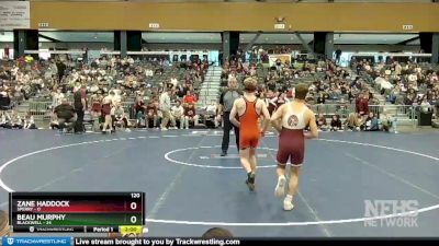 120 lbs Semifinals (8 Team) - Beau Murphy, Blackwell vs Zane Haddock, Sperry