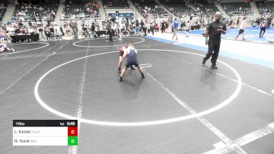 75 lbs Quarterfinal - Logan Kaiser, Tulsa North Mabee Stampede vs Noah Huck, Bartlesville Wrestling Club