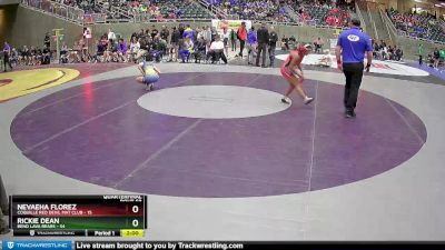 122 lbs Quarterfinal - Rickie Dean, Bend Lava Bears vs Nevaeha Florez, Coquille Red Devil Mat Club