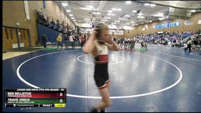 84 lbs Cons. Semi - Travis Angus, Uintah Jr High Wrestling vs Ben Belliston, Timpanogos Wrestling